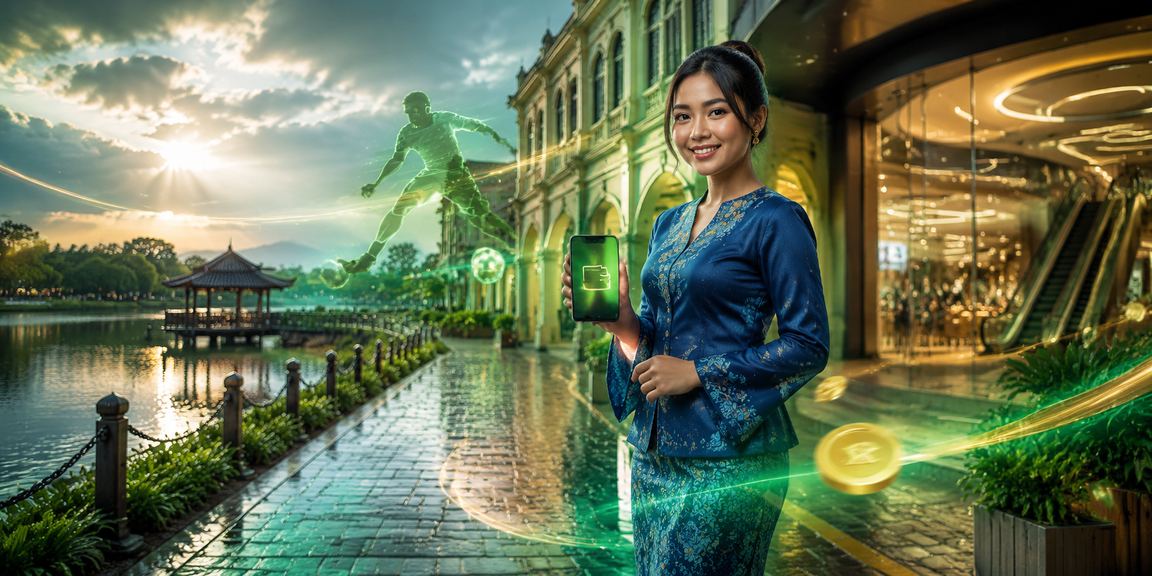 Malaysian player in baju kurung making a deposit for online table games on the 41200 platform