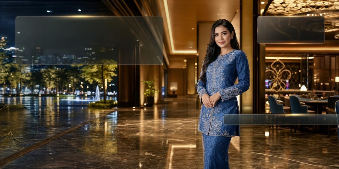 Permainan poker di Malaysia dengan pemain memakai baju kurung tradisional